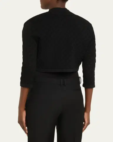 Lela Rose Pointelle Knit Bolero Jacket | Thumbnail 3 Lela Rose Pointelle Knit Bolero Jacket | Thumbnail 3