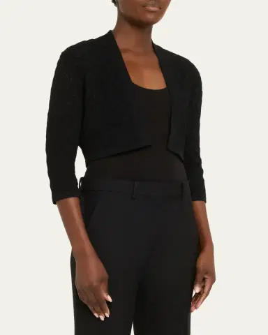 Lela Rose Pointelle Knit Bolero Jacket | Thumbnail 4 Lela Rose Pointelle Knit Bolero Jacket | Thumbnail 4