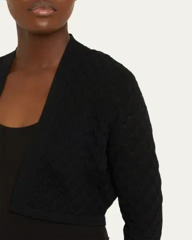Lela Rose Pointelle Knit Bolero Jacket | Thumbnail 5 Lela Rose Pointelle Knit Bolero Jacket | Thumbnail 5