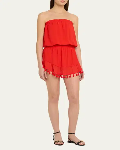 Ramy Brook Marcie Strapless Coverup Dress with Pompoms | Thumbnail 6 Ramy Brook Marcie Strapless Coverup Dress with Pompoms | Thumbnail 6