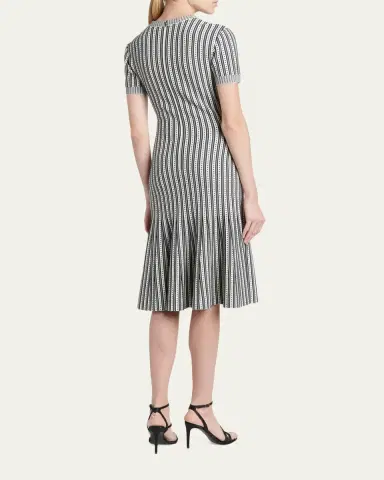 McQueen Striped Jacquard Knit Trumpet Midi Dress | Thumbnail 3 McQueen Striped Jacquard Knit Trumpet Midi Dress | Thumbnail 3