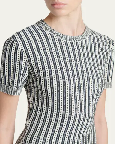McQueen Striped Jacquard Knit Trumpet Midi Dress | Thumbnail 5 McQueen Striped Jacquard Knit Trumpet Midi Dress | Thumbnail 5
