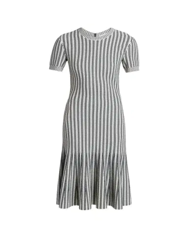 McQueen Striped Jacquard Knit Trumpet Midi Dress | Thumbnail 1 McQueen Striped Jacquard Knit Trumpet Midi Dress | Thumbnail 1