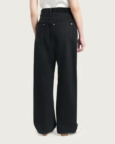 Bottega Veneta Faded Black Denim Wide-Leg Jeans | Thumbnail 3 Bottega Veneta Faded Black Denim Wide-Leg Jeans | Thumbnail 3