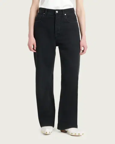 Bottega Veneta Faded Black Denim Wide-Leg Jeans | Thumbnail 4 Bottega Veneta Faded Black Denim Wide-Leg Jeans | Thumbnail 4