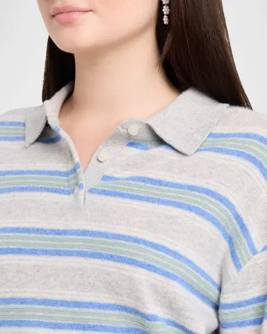 Guest in Residence Collegiate Stripe Cashmere Polo | Thumbnail 4 Guest in Residence Collegiate Stripe Cashmere Polo | Thumbnail 4