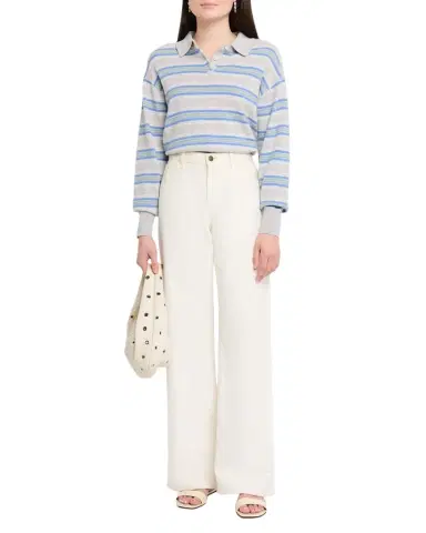 Guest in Residence Collegiate Stripe Cashmere Polo | Thumbnail 1 Guest in Residence Collegiate Stripe Cashmere Polo | Thumbnail 1