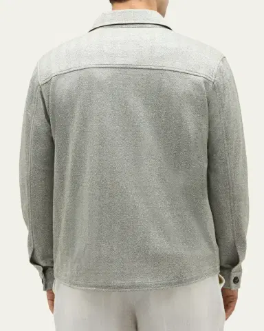 Baldassari Men's Linen, Silk and Cotton Herringbone Overshirt | Thumbnail 3 Baldassari Men's Linen, Silk and Cotton Herringbone Overshirt | Thumbnail 3
