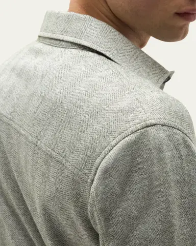 Baldassari Men's Linen, Silk and Cotton Herringbone Overshirt | Thumbnail 5 Baldassari Men's Linen, Silk and Cotton Herringbone Overshirt | Thumbnail 5