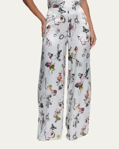 L'AGENCE Kimia Printed Satin Wide-Leg Pants | Thumbnail 4 L'AGENCE Kimia Printed Satin Wide-Leg Pants | Thumbnail 4