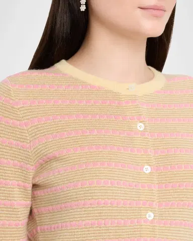 Guest In Residence Pebble Stripe Jane Cardigan | Thumbnail 4 Guest In Residence Pebble Stripe Jane Cardigan | Thumbnail 4