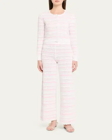 LoveShackFancy Clarabeth Striped Crochet Pants | Thumbnail 2 LoveShackFancy Clarabeth Striped Crochet Pants | Thumbnail 2