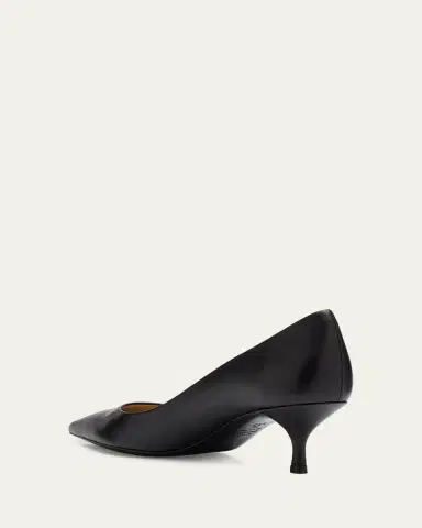 Stuart Weitzman Stuart Leather Kitten-Heel Pumps | Thumbnail 4 Stuart Weitzman Stuart Leather Kitten-Heel Pumps | Thumbnail 4