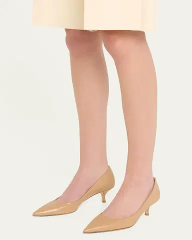 Stuart Weitzman Stuart Leather Kitten-Heel Pumps | Thumbnail 6 Stuart Weitzman Stuart Leather Kitten-Heel Pumps | Thumbnail 6