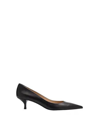 Stuart Weitzman Stuart Leather Kitten-Heel Pumps | Thumbnail 1 Stuart Weitzman Stuart Leather Kitten-Heel Pumps | Thumbnail 1