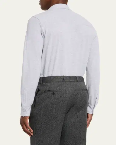 Fedeli Men's Heathered Pique Sport Shirt | Thumbnail 3 Fedeli Men's Heathered Pique Sport Shirt | Thumbnail 3