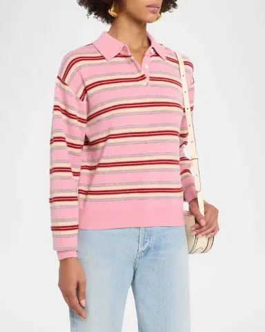 Guest in Residence Collegiate Stripe Cashmere Polo | Thumbnail 3 Guest in Residence Collegiate Stripe Cashmere Polo | Thumbnail 3