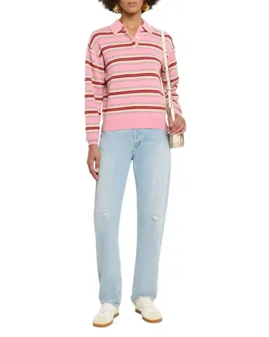 Guest in Residence Collegiate Stripe Cashmere Polo | Thumbnail 1 Guest in Residence Collegiate Stripe Cashmere Polo | Thumbnail 1