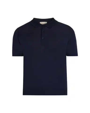 John Smedley Men's Wide Rib-Knit Merino Polo Shirt | Thumbnail 1 John Smedley Men's Wide Rib-Knit Merino Polo Shirt | Thumbnail 1