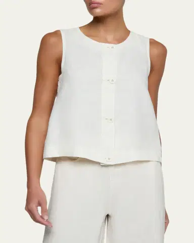 L'Agence Foster Sleeveless Linen Top | Thumbnail 4 L'Agence Foster Sleeveless Linen Top | Thumbnail 4