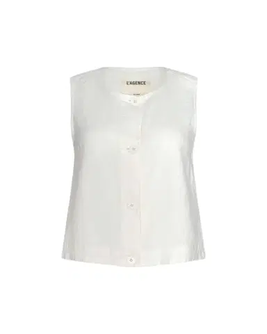 L'Agence Foster Sleeveless Linen Top | Thumbnail 1 L'Agence Foster Sleeveless Linen Top | Thumbnail 1