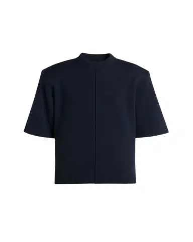 Bottega Veneta Tailored Wool Knit Short-Sleeve Sweater | Thumbnail 1 Bottega Veneta Tailored Wool Knit Short-Sleeve Sweater | Thumbnail 1