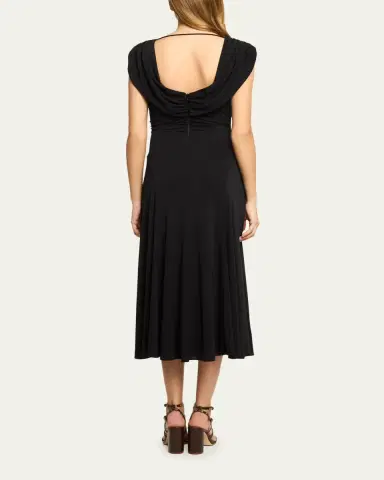 Cinq à Sept Carino Draped Midi Dress | Thumbnail 3 Cinq à Sept Carino Draped Midi Dress | Thumbnail 3