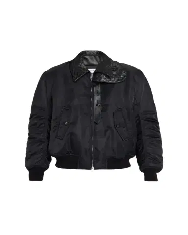 Bottega Veneta Intrecciato Collar Blouson Bomber Jacket | Thumbnail 1 Bottega Veneta Intrecciato Collar Blouson Bomber Jacket | Thumbnail 1