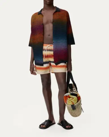 LOEWE x Paula's Ibiza Men's Multi-Stripe Knit Shirt | Thumbnail 2 LOEWE x Paula's Ibiza Men's Multi-Stripe Knit Shirt | Thumbnail 2