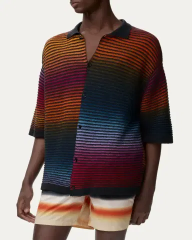 LOEWE x Paula's Ibiza Men's Multi-Stripe Knit Shirt | Thumbnail 4 LOEWE x Paula's Ibiza Men's Multi-Stripe Knit Shirt | Thumbnail 4