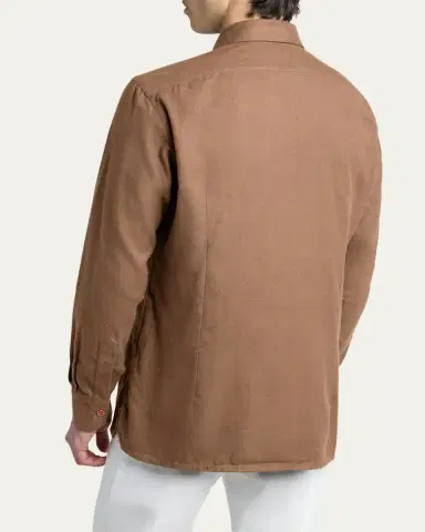 Kiton Men's Solid Cotton Pocket Snap-Front Shirt | Thumbnail 3 Kiton Men's Solid Cotton Pocket Snap-Front Shirt | Thumbnail 3
