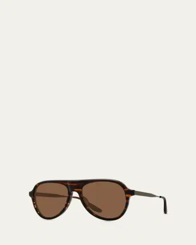 BARTON PERREIRA Men's Acetate and Titanium Aviator Sunglasses | Thumbnail 2 BARTON PERREIRA Men's Acetate and Titanium Aviator Sunglasses | Thumbnail 2