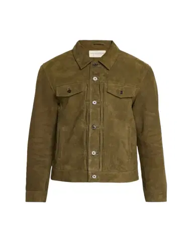 Officine Generale Men's Liam Suede Trucker Jacket | Thumbnail 1 Officine Generale Men's Liam Suede Trucker Jacket | Thumbnail 1