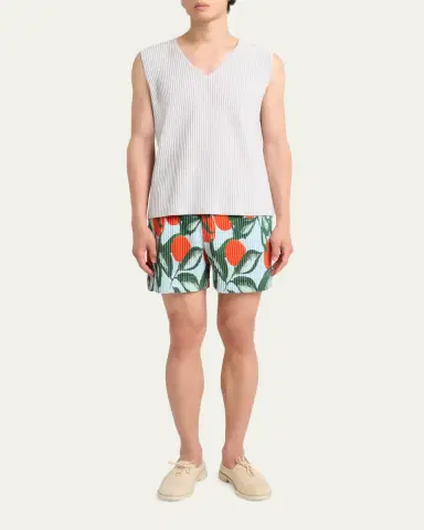 Homme Plissé Issey Miyake Men's Pleated Pull-On Shorts | Thumbnail 2 Homme Plissé Issey Miyake Men's Pleated Pull-On Shorts | Thumbnail 2