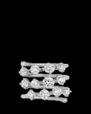 MATTIA CIELO 18K White Gold Diamond 3 Row Wrap Ring | Thumbnail 2 MATTIA CIELO 18K White Gold Diamond 3 Row Wrap Ring | Thumbnail 2