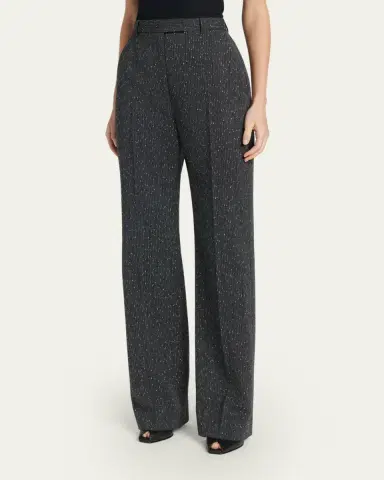 McQueen High-Rise Pinstripe Straight-Leg Trousers | Thumbnail 4 McQueen High-Rise Pinstripe Straight-Leg Trousers | Thumbnail 4