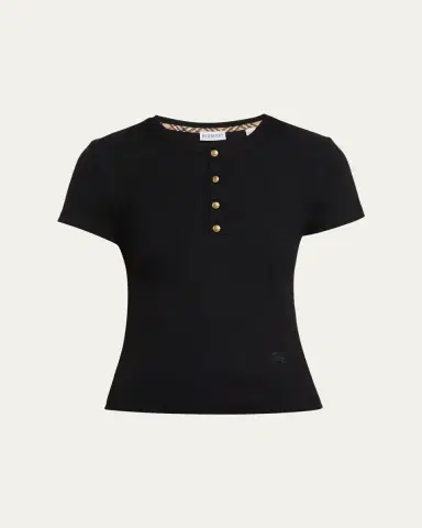 Burberry Cotton Rib Knit T-Shirt | Thumbnail 2 Burberry Cotton Rib Knit T-Shirt | Thumbnail 2