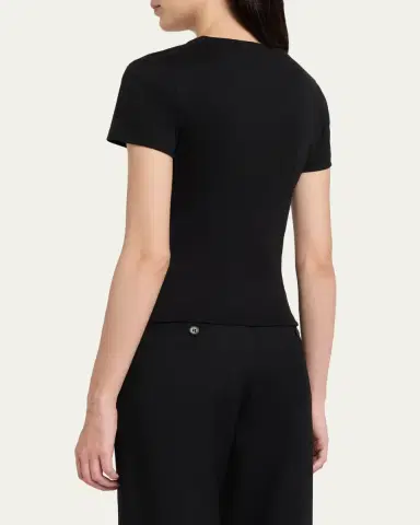 Burberry Cotton Rib Knit T-Shirt | Thumbnail 4 Burberry Cotton Rib Knit T-Shirt | Thumbnail 4