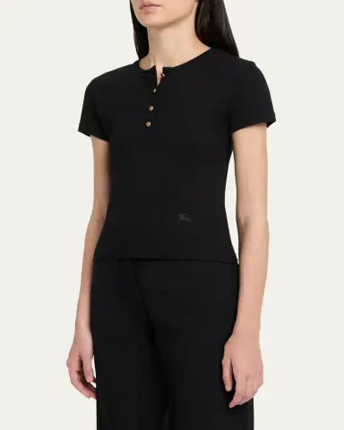 Burberry Cotton Rib Knit T-Shirt | Thumbnail 5 Burberry Cotton Rib Knit T-Shirt | Thumbnail 5