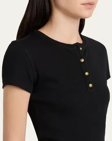 Burberry Cotton Rib Knit T-Shirt | Thumbnail 6 Burberry Cotton Rib Knit T-Shirt | Thumbnail 6
