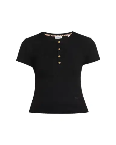 Burberry Cotton Rib Knit T-Shirt | Thumbnail 1 Burberry Cotton Rib Knit T-Shirt | Thumbnail 1