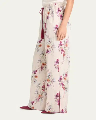 Cinq à Sept Alba Iris Bouquet Drawstring Pants | Thumbnail 4 Cinq à Sept Alba Iris Bouquet Drawstring Pants | Thumbnail 4
