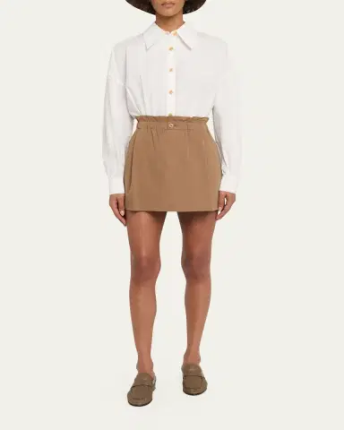 Vince Mid-Rise Cotton Mini Skirt | Thumbnail 2 Vince Mid-Rise Cotton Mini Skirt | Thumbnail 2