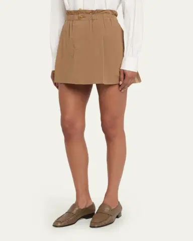 Vince Mid-Rise Cotton Mini Skirt | Thumbnail 4 Vince Mid-Rise Cotton Mini Skirt | Thumbnail 4