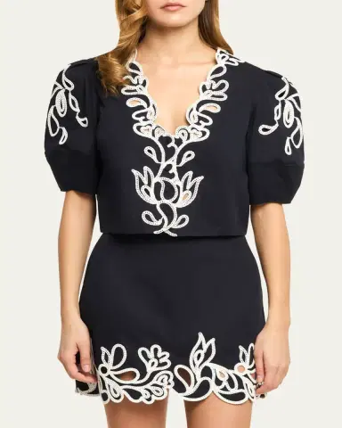 Cinq à Sept Bellara Embroidered Paisley Bloom Top | Thumbnail 4 Cinq à Sept Bellara Embroidered Paisley Bloom Top | Thumbnail 4