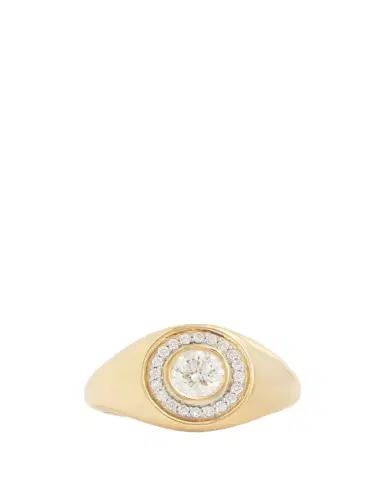 Jamie Wolf 18K Yellow and White Gold Bezel Set Round Diamond Ring | Thumbnail 1 Jamie Wolf 18K Yellow and White Gold Bezel Set Round Diamond Ring | Thumbnail 1