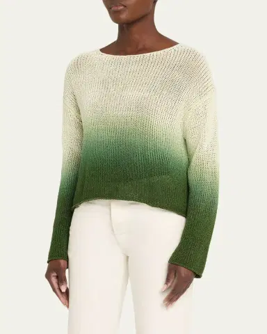 Vince Dip-Dye Cotton Sweater | Thumbnail 4 Vince Dip-Dye Cotton Sweater | Thumbnail 4