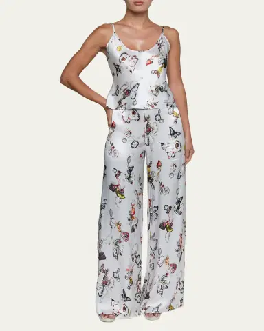 L'AGENCE Charmy Butterfly-Print Satin Cami | Thumbnail 2 L'AGENCE Charmy Butterfly-Print Satin Cami | Thumbnail 2