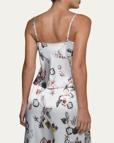 L'AGENCE Charmy Butterfly-Print Satin Cami | Thumbnail 3 L'AGENCE Charmy Butterfly-Print Satin Cami | Thumbnail 3