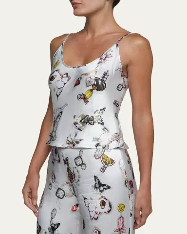 L'AGENCE Charmy Butterfly-Print Satin Cami | Thumbnail 4 L'AGENCE Charmy Butterfly-Print Satin Cami | Thumbnail 4